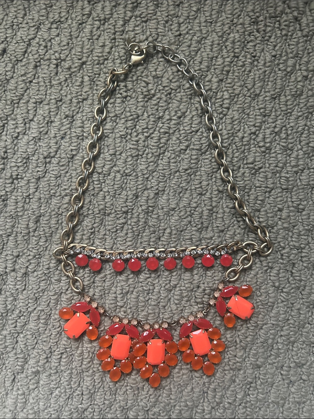 Stella & Dot Coral and Orange Statement Necklace